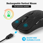 Rechargeable wireless mouse with Micro-USB cable connected