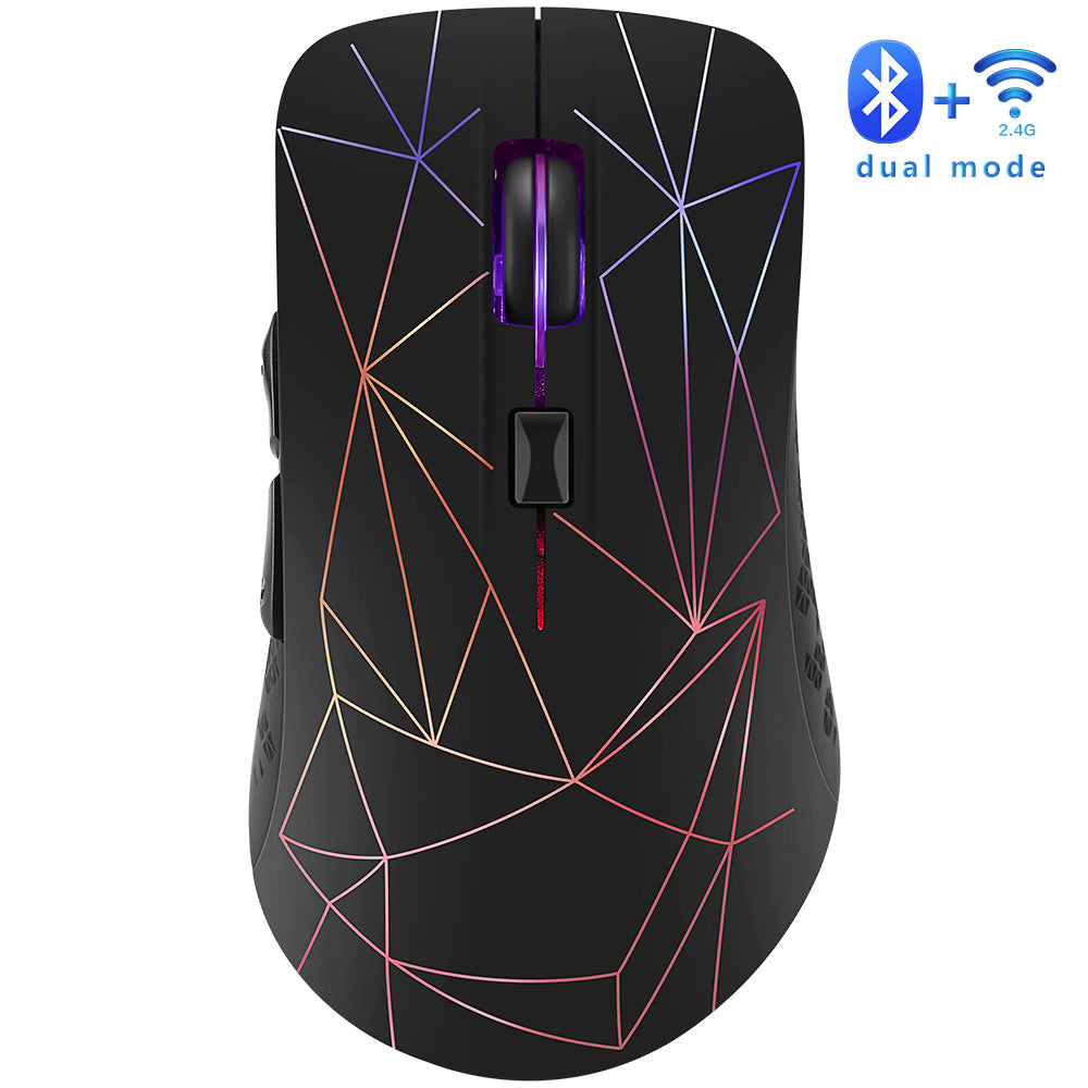 Dreilex dual-mode wireless mouse with RGB backlight on desk