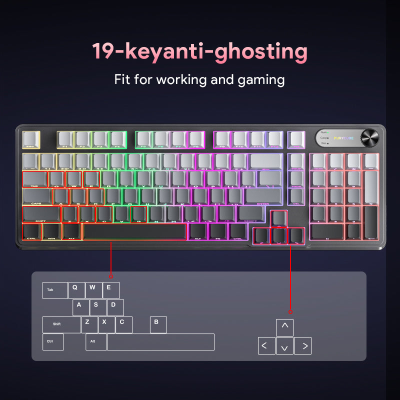Anti-ghosting feature allowing multiple simultaneous key presses for gaming