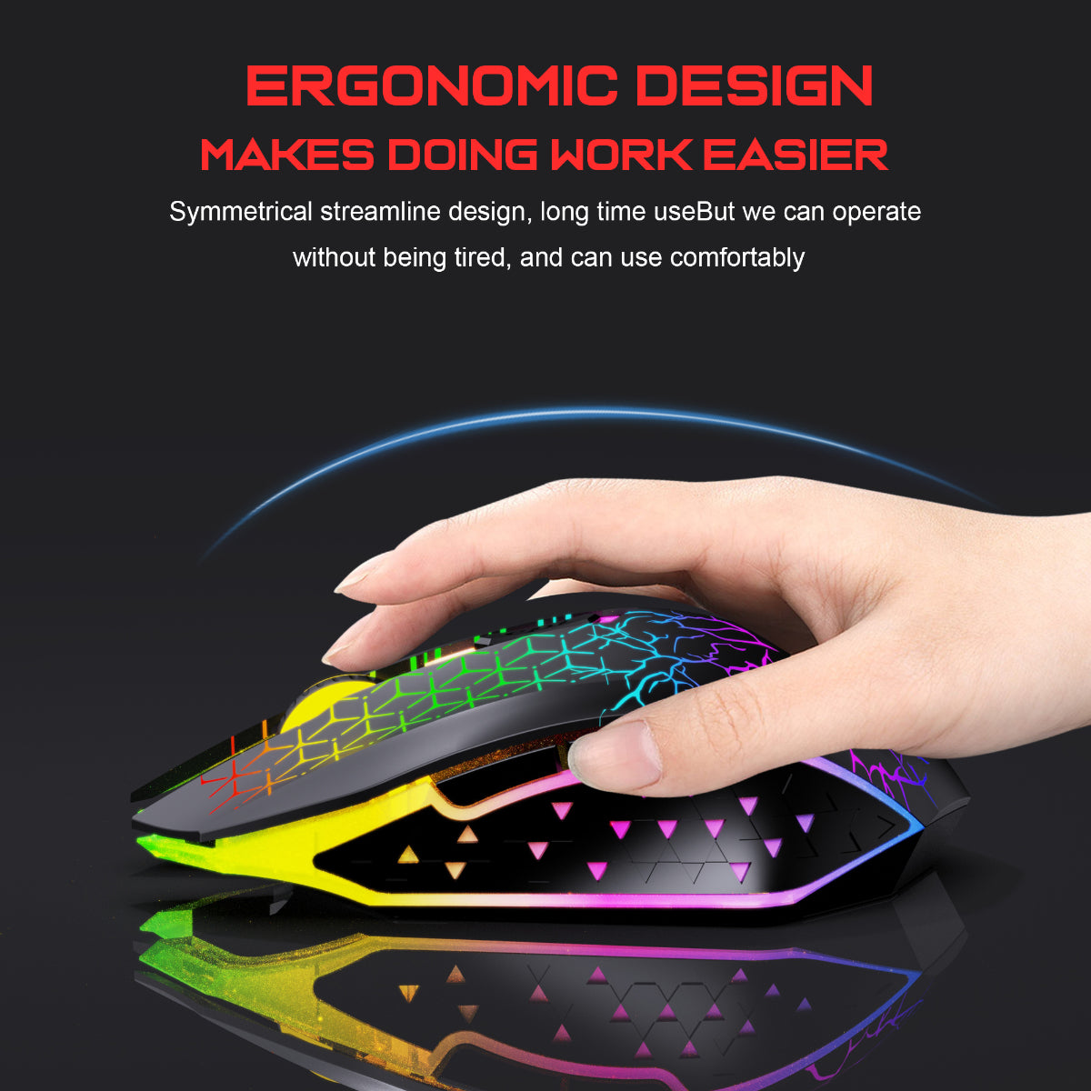 Dreilex PRO GM1 Wireless Gaming Mouse – Silent Click, LED, Rechargeable