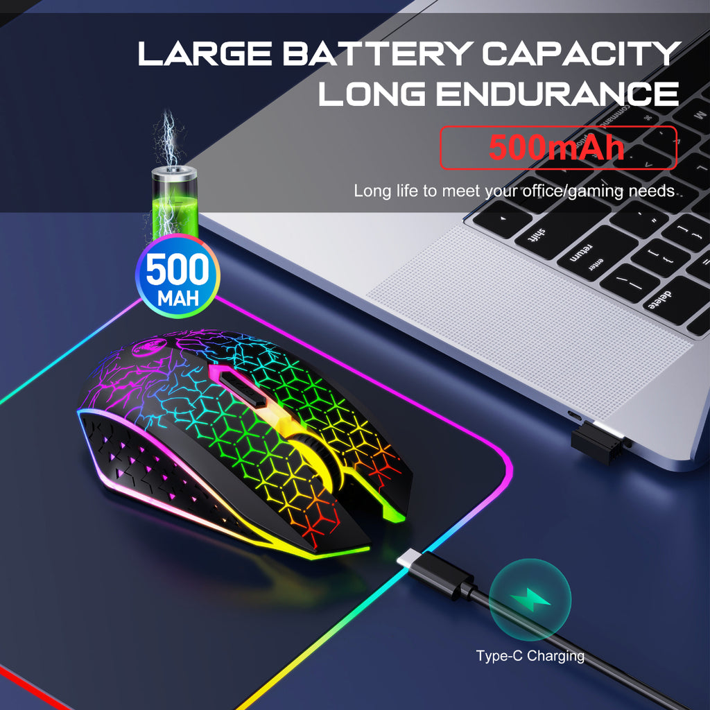 Dreilex PRO GM1 Wireless Gaming Mouse – Silent Click, LED, Rechargeable