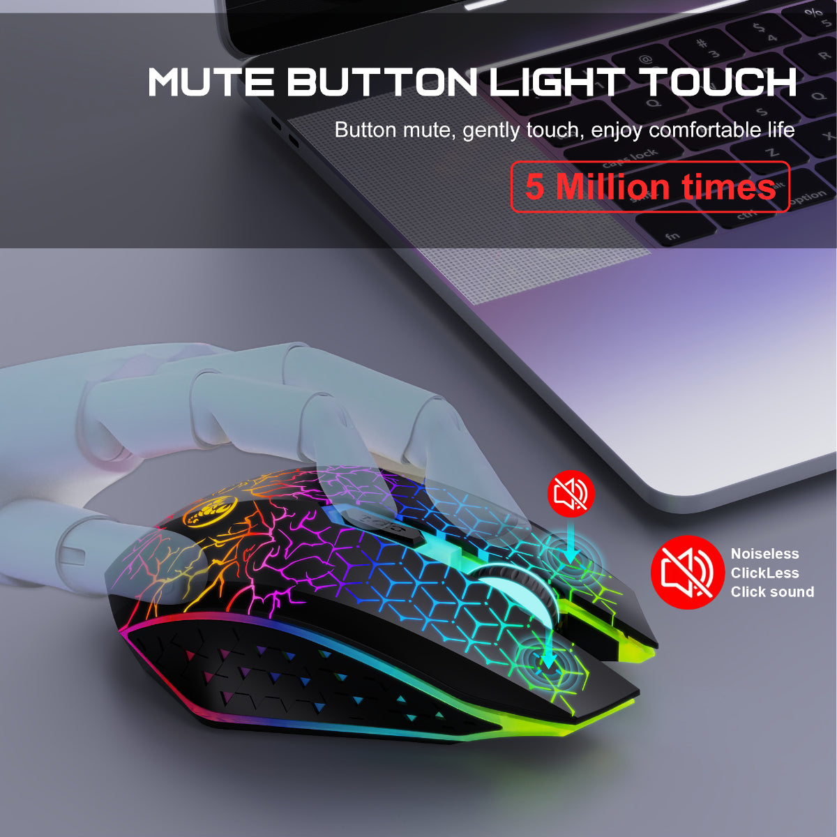 Dreilex PRO GM1 Wireless Gaming Mouse – Silent Click, LED, Rechargeable