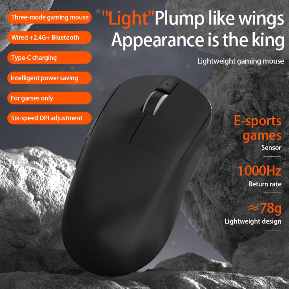 DREILEX S18 Wireless Gaming Mouse – Tri-Mode, 6400 DPI, 78g, Silent