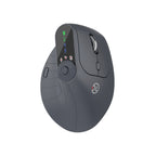 Dreilex PRO 360 vertical ergonomic wireless mouse in grey on office desk