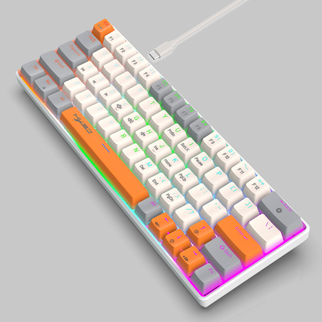 Angled perspective view of Dreilex V500 mechanical gaming keyboard