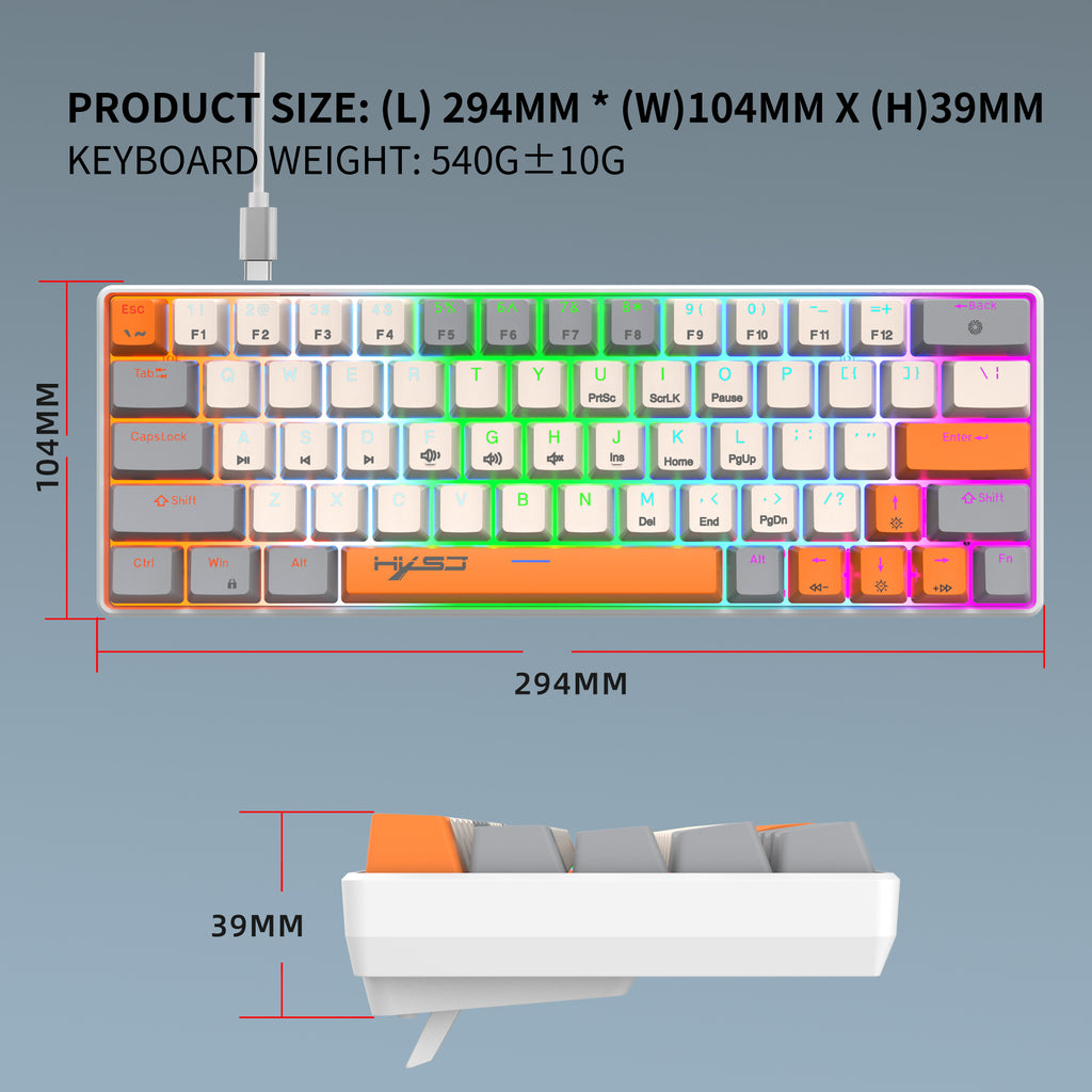 Dreilex V500 keyboard dimensions 29.4 x 10.4 x 3.9 cm size reference