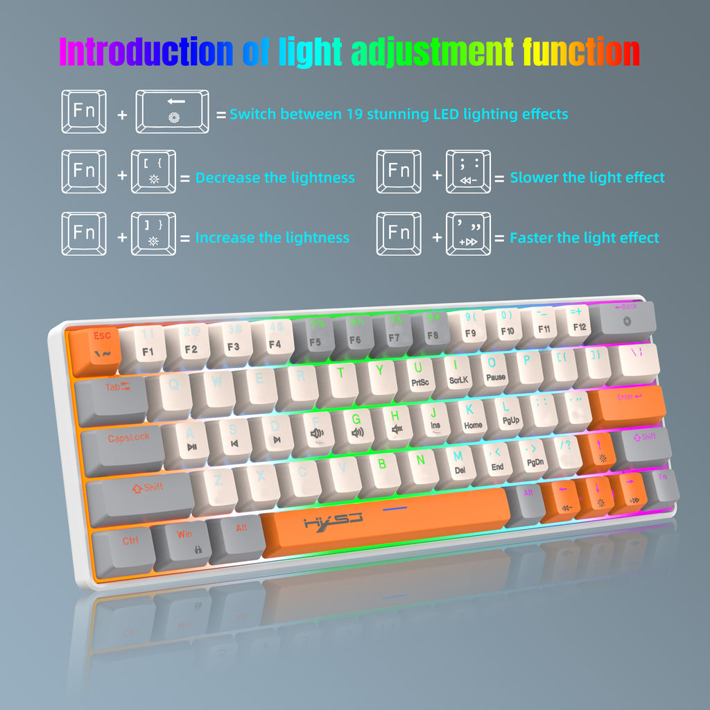 RGB lighting modes and brightness adjustment on V500 mechanical keyboard