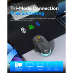 Dreilex MKESPN W601 Wireless Gaming Mouse – 12800 DPI, Macro, RGB, Silent