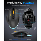 Dreilex MKESPN W601 Wireless Gaming Mouse – 12800 DPI, Macro, RGB, Silent