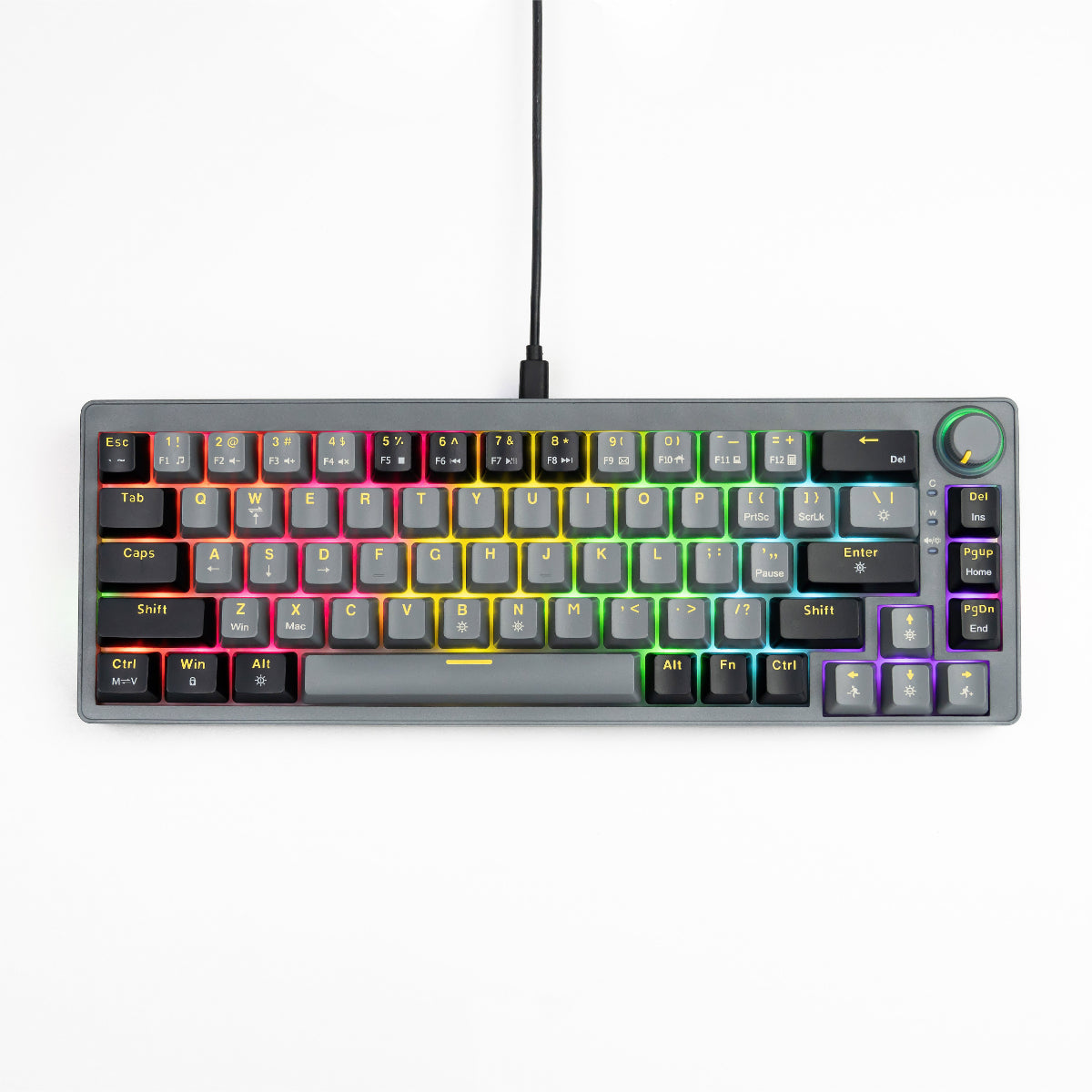 Dreilex Zifriend AG68 mechanical gaming keyboard with RGB lighting on minimalist desk setup